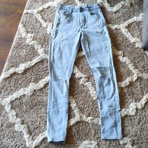 Light wash high rise super skinny jeans